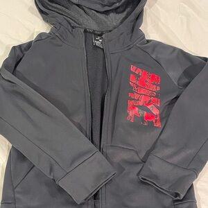 Nike Kids Charcoal and Red Hoodie